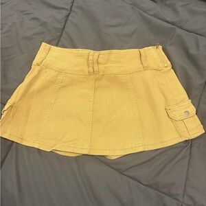 Khaki Mini Skirt shorts underneath